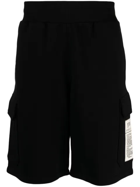 Moschino logo-patch organic cotton track shorts Black J03637028