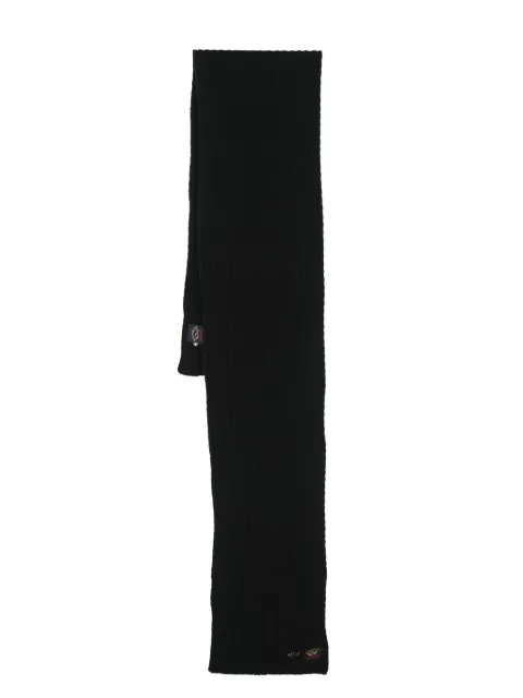 Paul & Shark logo-patch knit scarf Black 12317044