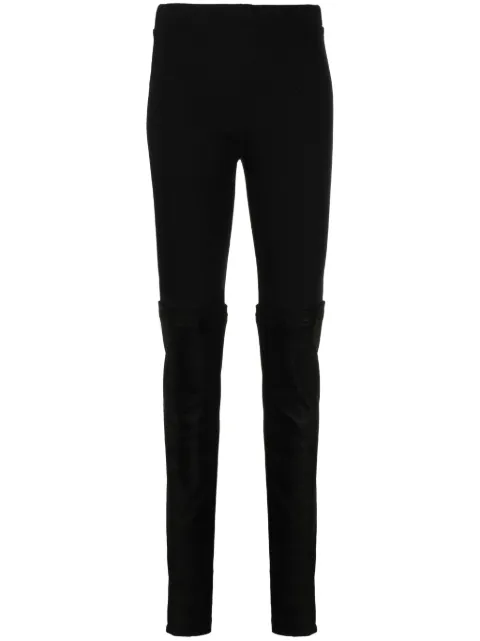 Isabel Benenato layered slim-cut trousers Black DL05CO