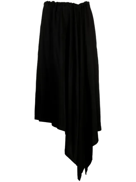 Yohji Yamamoto satin drawstring sarrouel trousers Black FJP01202