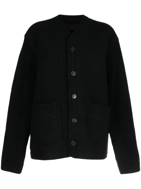 Isabel Benenato panelled button-down cardigan Black UW12F23