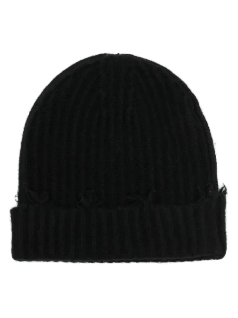 Isabel Benenato distressed ribbed-knit beanie Black GK12F23
