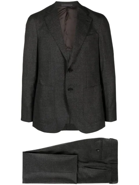 Caruso single-breasted wool suit Black ASM1508717