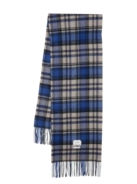 Ader Error check-pattern wool scarf Blue BMADFWAC0401BL