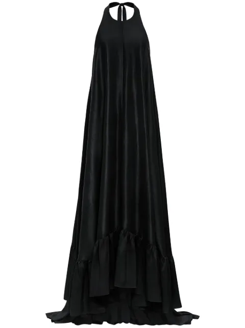 AZEEZA Sadie halterneck silk gown Black SADIEGOWNBLK