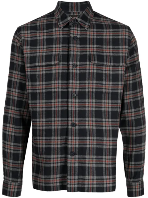 Vince Kingston plaid cotton shirt Black M96041554