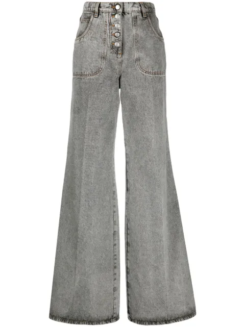 ETRO embroidered flared jeans Grey 118239045
