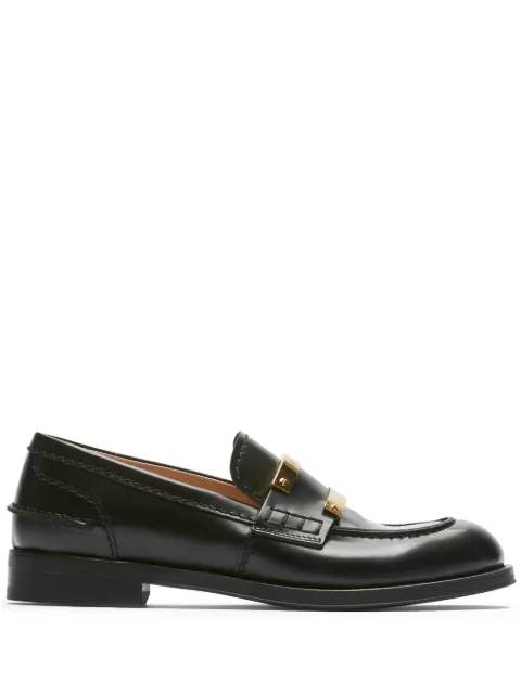 Nº21 logo-plaque panelled loafers Black 24ESP05070507