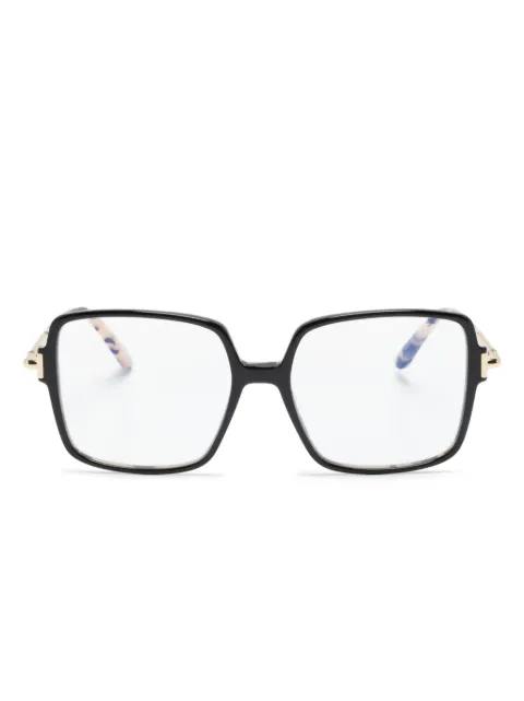 TOM FORD Eyewear tortoiseshell-effect square-frame glasses Black FT5915B