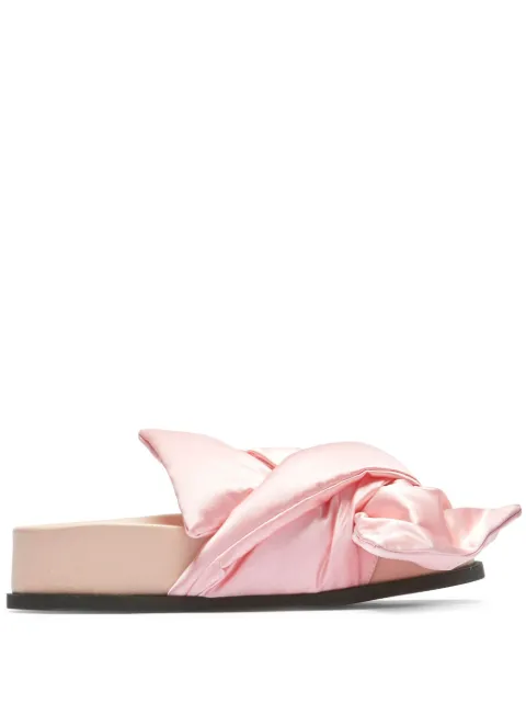 Nº21 bow silk-satin platform sandals Pink 24ESP05200520