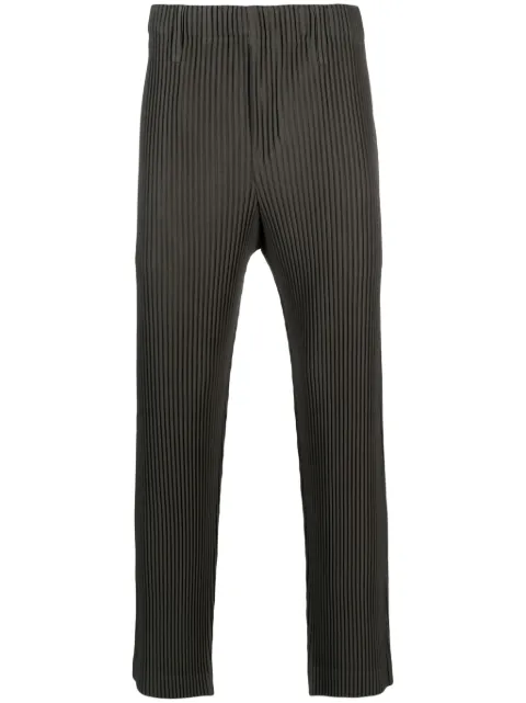Homme Plissé Issey Miyake pleated straight-leg trousers Green HP38JF15268
