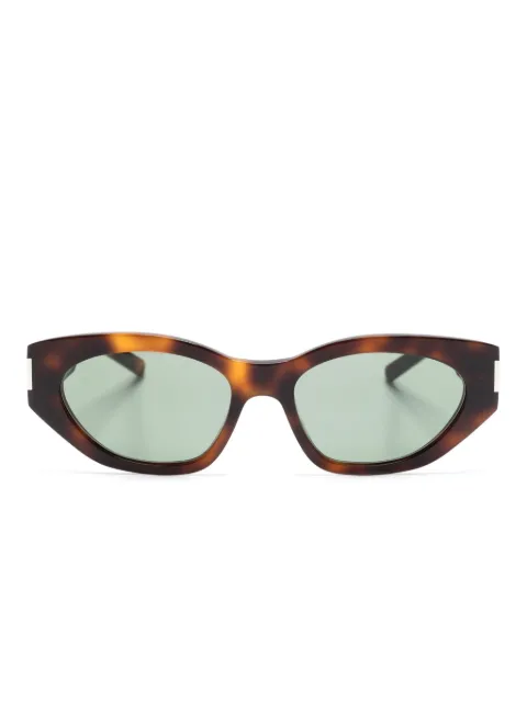 Saint Laurent Eyewear Bold Geo oval-frame sunglasses Brown SL638