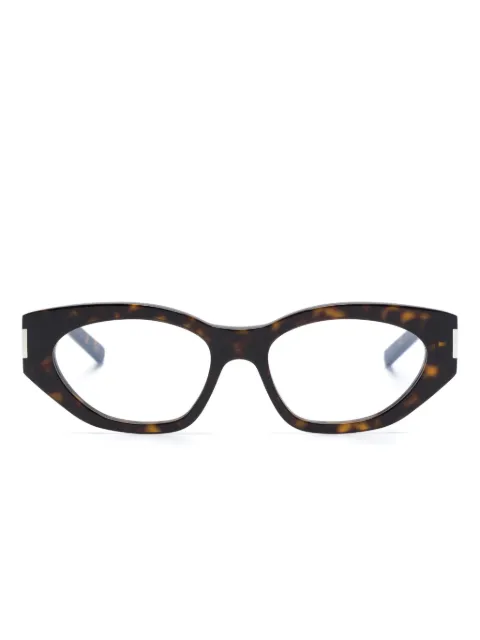 Saint Laurent Eyewear cat-eye tortoiseshell-effect glasses Brown SL638002