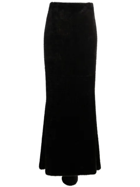 THE ANDAMANE faux-shearling maxi skirt Black TM140353A