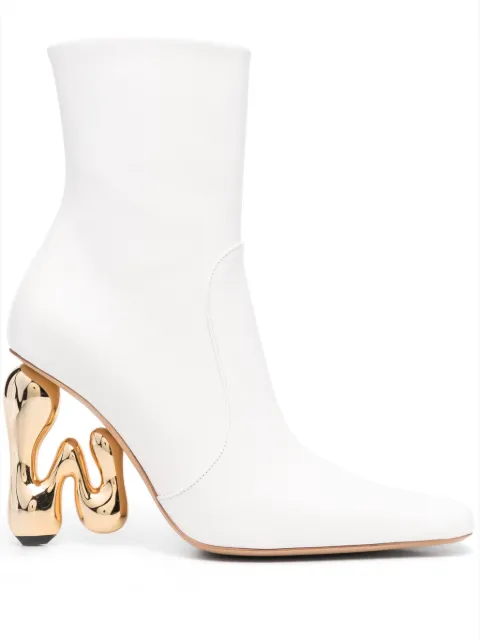JW Anderson 120mm sculpted-heel leather boots White ANW41311A18783