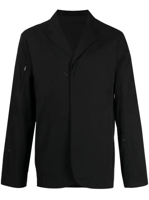 Post Archive Faction zip-detail notched-collar shirt jacket Black 51OJCB
