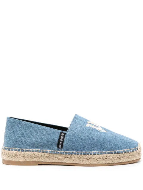 Palm Angels logo-embroidered denim espadrilles Blue PMIB005R24DEN0014500