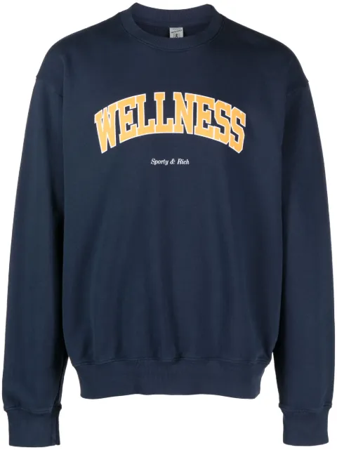 Sporty & Rich text-print cotton sweatshirt Blue CRAW2320NA