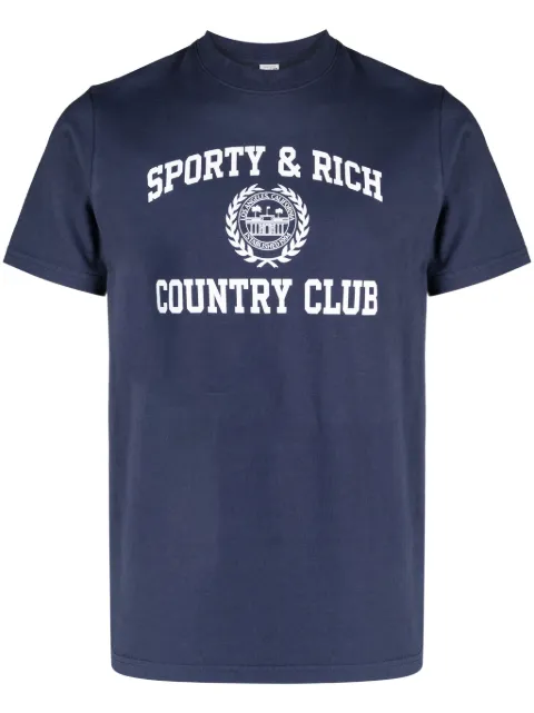 Sporty & Rich logo-print cotton T-shirt Blue TSAW2353NA