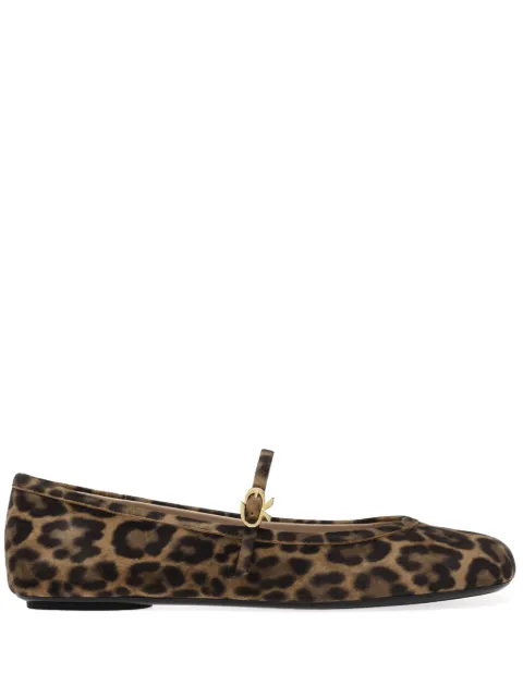 Gianvito Rossi Carla leopard-pattern ballerina shoes Brown G2222305GOMCMD