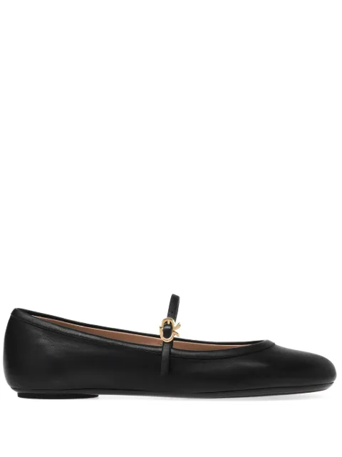 Gianvito Rossi Carla leather ballerina shoes Black G2222305GOMNAP