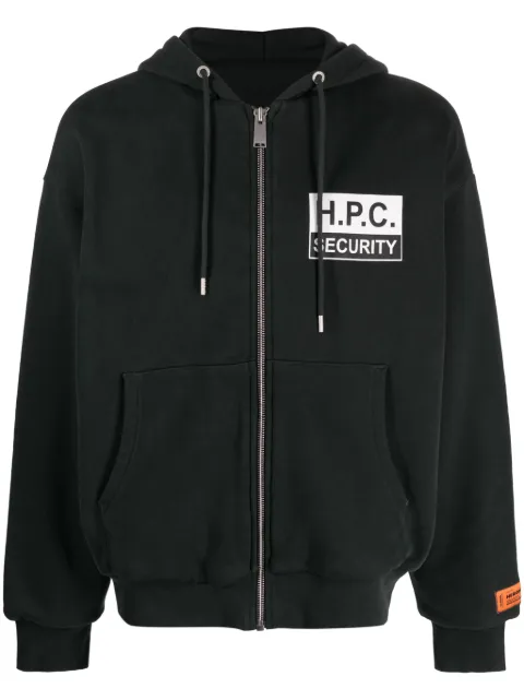 Heron Preston H.P.C Security Tape cotton hoodie Black HMBE010F23JER0011001