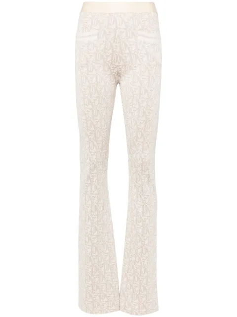 Palm Angels monogram-jacquard knitted trousers Neutrals PWHG026R24KNI0010361