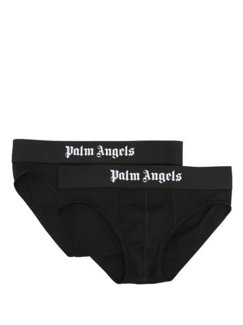 Palm Angels logo-print briefs (pack of two) Black PMUF002C99FAB0011010