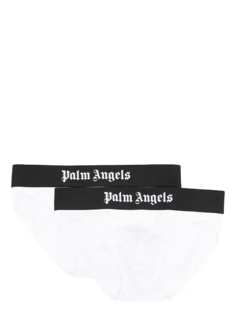 Palm Angels logo-print briefs (pack of two) White PMUF002C99FAB0010110
