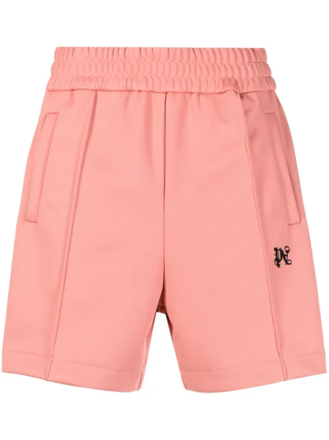 Palm Angels monogram-embroidered track shorts Pink PMCL004R24FAB0013010