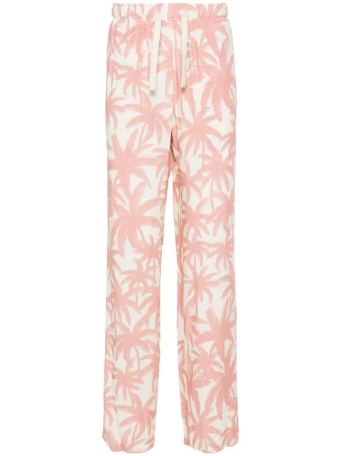 Palm Angels Palms-print wide-leg trousers Pink PMCA143R24FAB0010330
