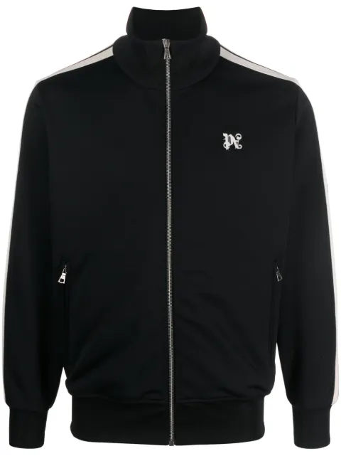 Palm Angels monogram-embroidered track jacket Black PMBD058R24FAB001