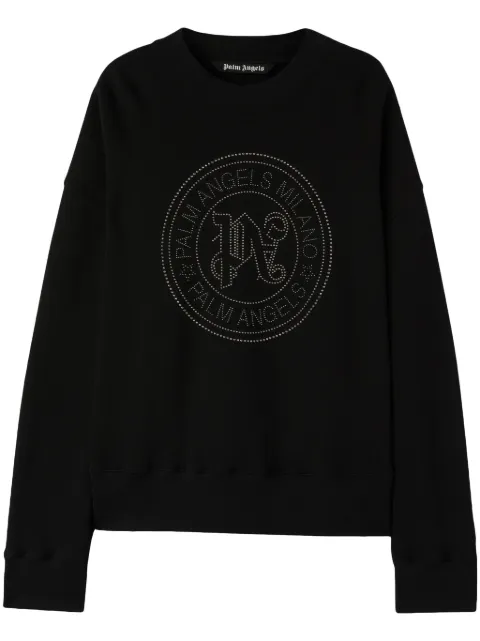 Palm Angels Milano studded sweatshirt Black PMBA074R24FLE0081077