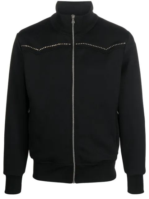 Palm Angels monogram-appliqué track jacket Black PMBD067R24FAB0011072