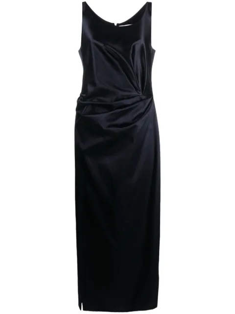 FENDI gathered silk dress Blue FDC837AM3Q