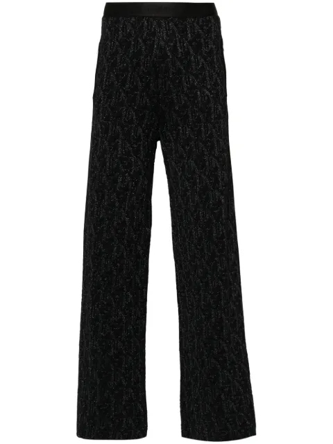 Palm Angels monogram-jacquard knitted trousers Black PWHG027R24KNI001