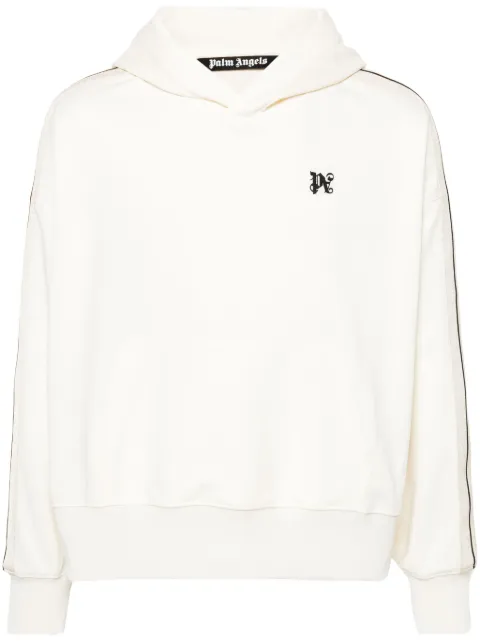 Palm Angels monogram-embroidered track hoodie Neutrals PMBD043R24FAB0010310