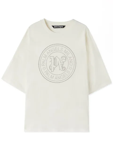 Palm Angels Milano studded T-shirt White PMAA041R24JER0010377