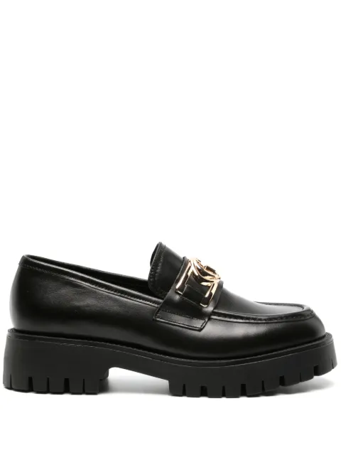 GUESS USA Ilary logo-plaque loafers Black FL7ILRLEA14