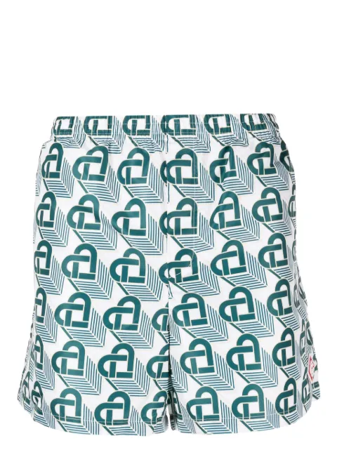 Casablanca Heart Monogram-print swim shorts White MF23TR032