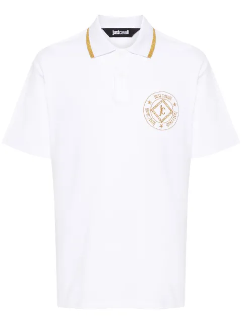 Just Cavalli embroidered-logo cotton polo shirt White 75OAGT08CJ506