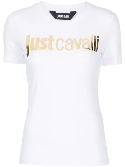 Just Cavalli logo-embossed round-neck T-shirt White 75PAHT00CJ502