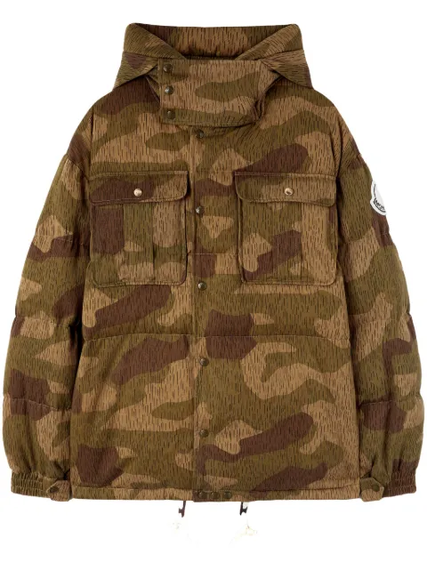 Moncler x Moncler camouflage-print long parka coat Brown PMEA275T24FAB0016061