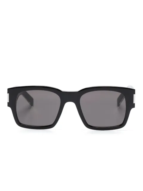 Saint Laurent Eyewear logo-plaque square-frame sunglasses Black SL617001