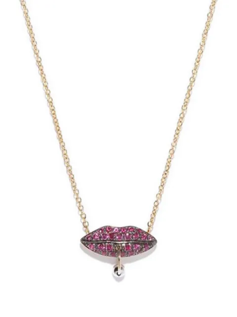 Delfina Delettrez lips-pendant ruby necklace Gold ANA3022AP