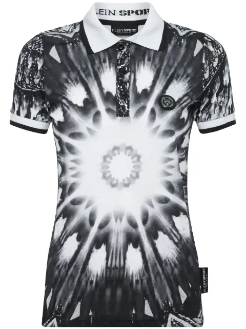 Plein Sport graphic-print cotton polo shirt Black SADCWTK3082SJY001N