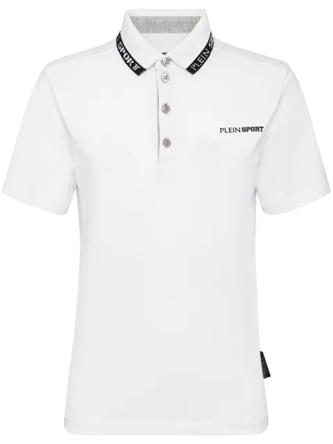 Plein Sport logo-print cotton polo shirt White SADCWTK3139SJY001N