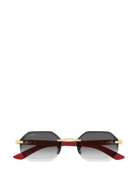Cartier Eyewear logo-plaque geometric-shape sunglasses Red CT0439S003