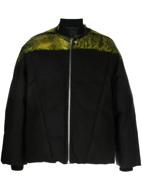 Rick Owens brushed-effect panelled padded jacket Black RR02C7708LHCMO3