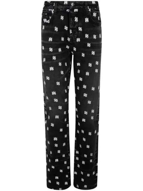 AMIRI MA paisley-print straight-leg jeans Black AW23MDF005